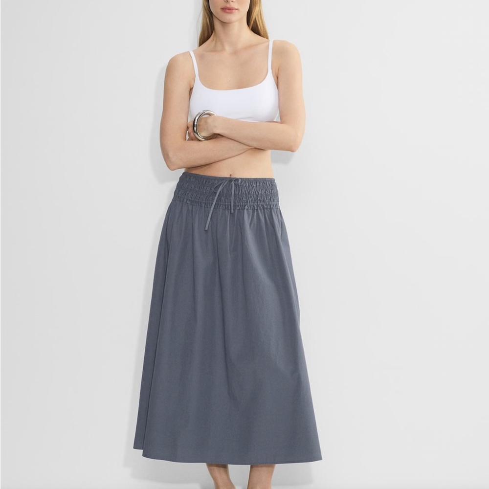 NWT Aritzia Wilfred Vetiver Poplin Skirt vintage navy size s
